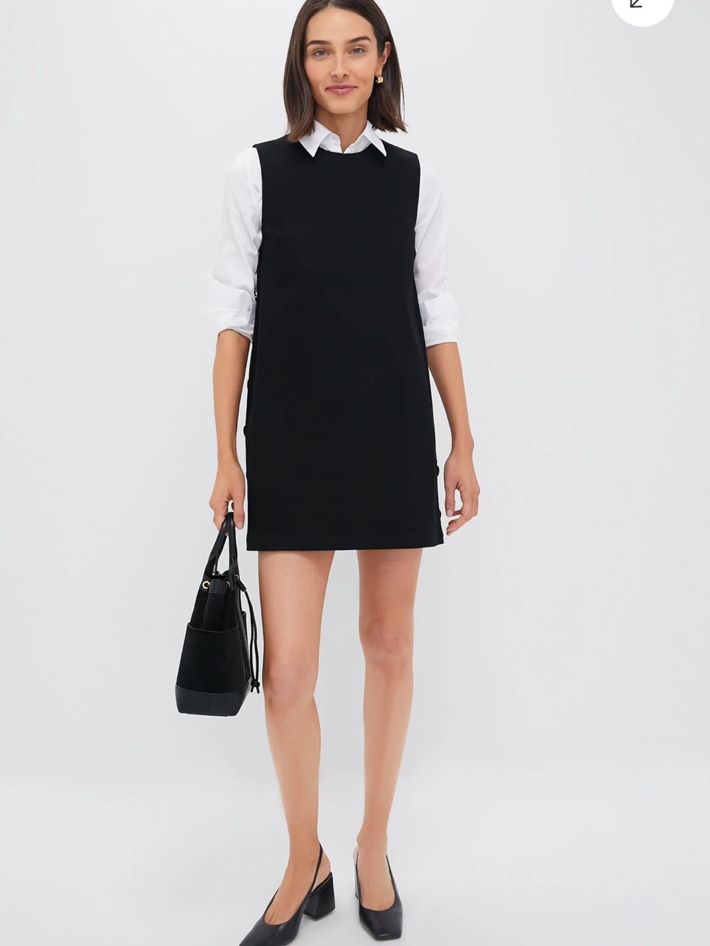 Tuckernuck Hyacinth House Black Twill Button Bitsy Dress - Picture 4 of 16